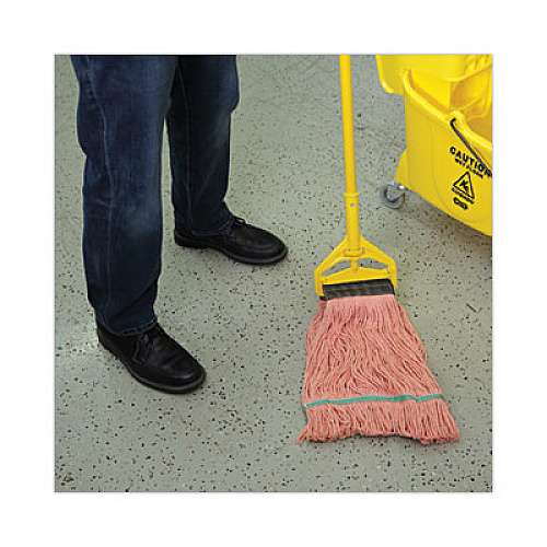 Boardwalk Super Loop Wet Mop Head, Cotton/Synthetic Fiber, 5" Headband, Medium Size, Orange, 12/Carton (502OR)