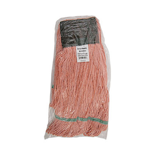 Boardwalk Super Loop Wet Mop Head, Cotton/Synthetic Fiber, 5" Headband, Medium Size, Orange, 12/Carton (502OR)