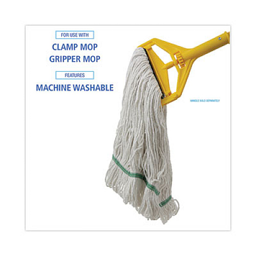 Boardwalk Narrowband Looped-End Mop Head, Premium Standard Head, Cotton/Rayon /Synthetic Fiber, Medium, White (502WHNB)
