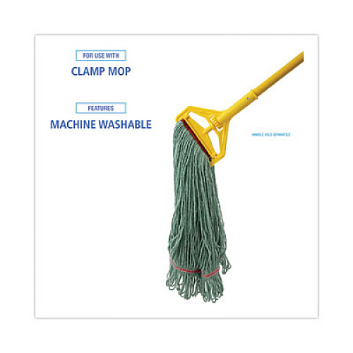 Boardwalk Narrowband Looped-End Mop Head, Premium Standard Head, Cotton/Rayon/Synthetic Fiber, Large, Green (503GNNB)
