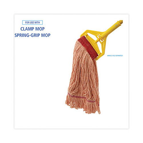 Boardwalk Super Loop Wet Mop Head, Cotton/Synthetic Fiber, 5" Headband, Large Size, Orange, 12/Carton (503OR)