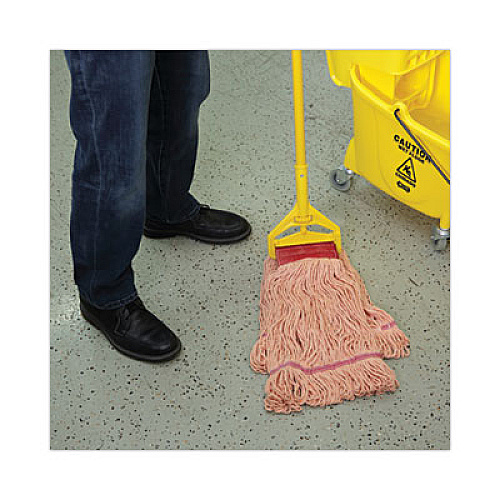 Boardwalk Super Loop Wet Mop Head, Cotton/Synthetic Fiber, 5" Headband, Large Size, Orange, 12/Carton (503OR)