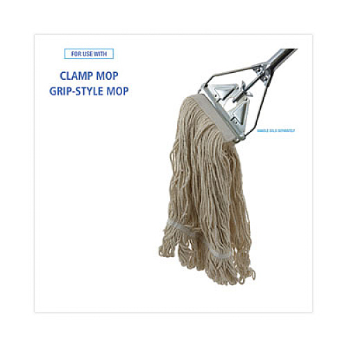 Boardwalk Mop Head, Pro Loop Web/Tailband, Premium Saddleback Head, Cotton, 24 oz, White, 12/Carton (524C)