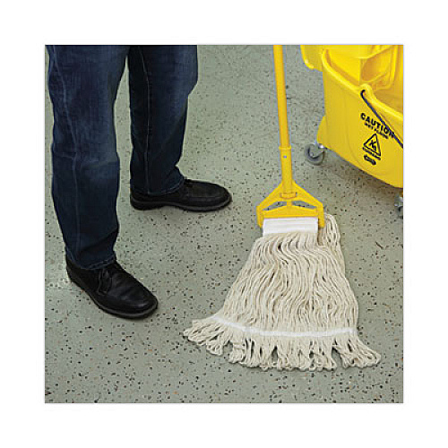 Boardwalk Mop Head, Pro Loop Web/Tailband, Premium Saddleback Head, Cotton, 24 oz, White, 12/Carton (524C)