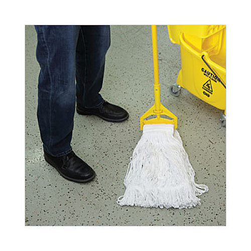 Boardwalk Mop Head, Pro Loop Web/Tailband, Premium Saddleback Head, Rayon, 24 oz., White, 12/Carton (524R)