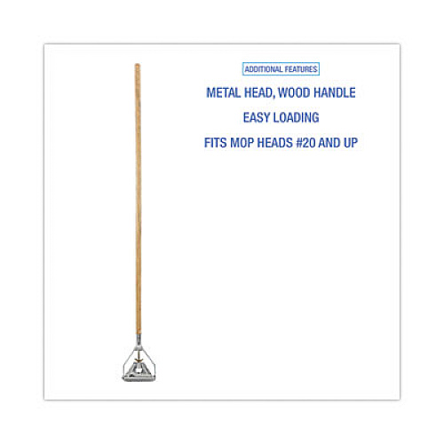 Boardwalk Quick Change Metal Head Wooden Mop Handle, Junior, 54", Natural (601)