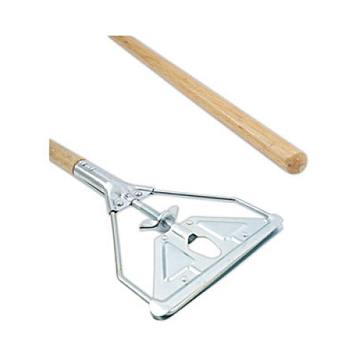 Boardwalk Screw Clamp Metal Head Wooden Mop Handle, #20+, 62", Natural (603)