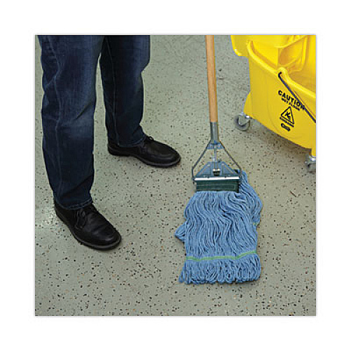 Boardwalk Screw Clamp Metal Head Wooden Mop Handle, #20+, 62", Natural (603)