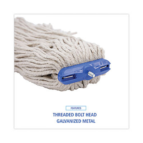 Boardwalk Cut-End Lie-Flat Wet Mop Head, Cotton, 16 oz, White, 12/Carton (716CCT)