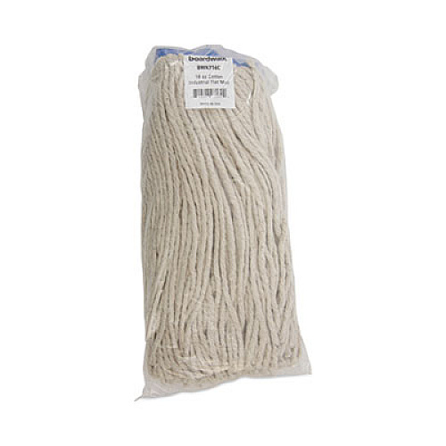 Boardwalk Cut-End Lie-Flat Wet Mop Head, Cotton, 16 oz, White, 12/Carton (716CCT)