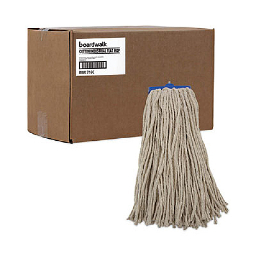 Boardwalk Cut-End Lie-Flat Wet Mop Head, Cotton, 16 oz, White, 12/Carton (716CCT)