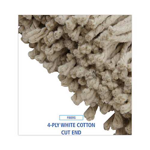 Boardwalk Cut-End Lie-Flat Wet Mop Head, Cotton, 16 oz, White (716CEA)