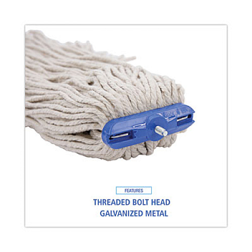Boardwalk Cut-End Lie-Flat Wet Mop Head, Cotton, 16 oz, White (716CEA)