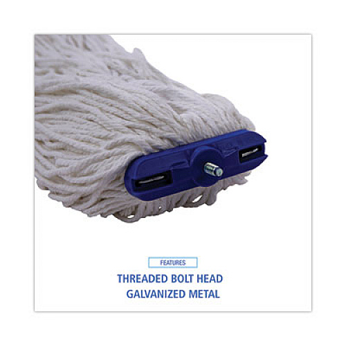 Boardwalk Cut-End Lie-Flat Wet Mop Head, Rayon, 16 oz, White, 12/Carton (716RCT)