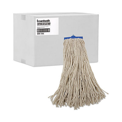 Boardwalk Mop Head, Economical Lie-Flat Head, Cotton Fiber, 20 oz, White, 12/Carton (720C)