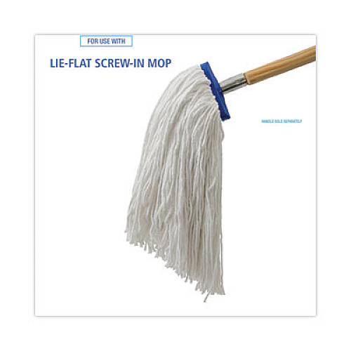Boardwalk Mop Head, Economical Lie-Flat Head, Rayon Fiber, 20 oz, White, 12/Carton (720R)