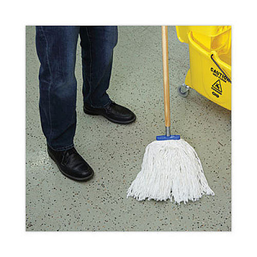 Boardwalk Mop Head, Economical Lie-Flat Head, Rayon Fiber, 20 oz, White, 12/Carton (720R)