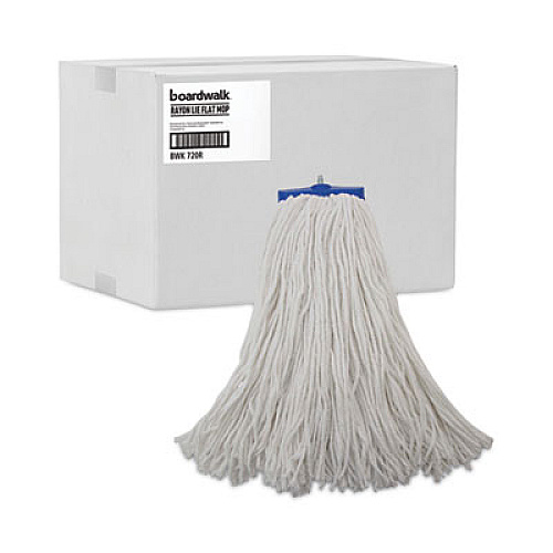 Boardwalk Mop Head, Economical Lie-Flat Head, Rayon Fiber, 20 oz, White, 12/Carton (720R)