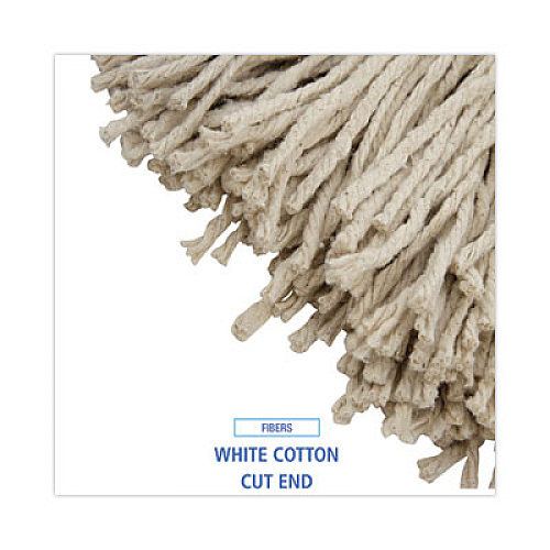 Boardwalk Cut-End Lie-Flat Wet Mop Head, Cotton, 24 oz, White, 12/Carton (724CCT)