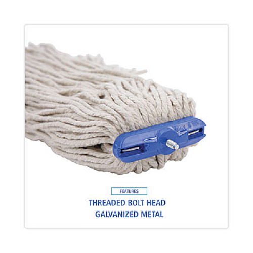 Boardwalk Cut-End Lie-Flat Wet Mop Head, Cotton, 24 oz, White, 12/Carton (724CCT)