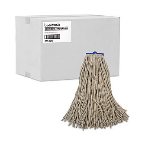 Boardwalk Cut-End Lie-Flat Wet Mop Head, Cotton, 24 oz, White (724CEA)