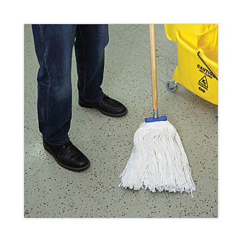 Boardwalk Cut-End Lie-Flat Wet Mop Head, Rayon, 24 oz, White, 12/Carton (724RCT)