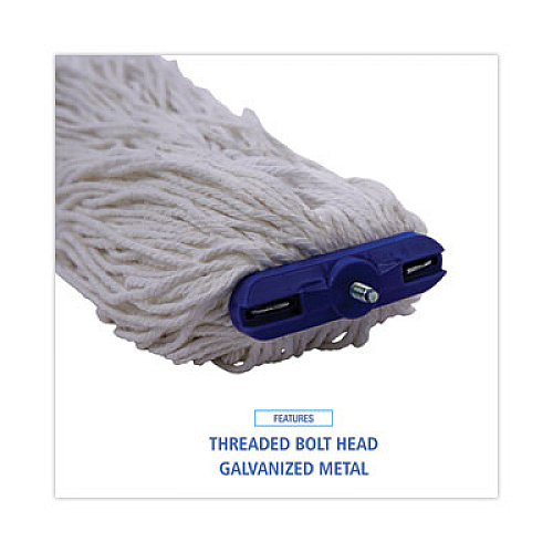Boardwalk Cut-End Lie-Flat Wet Mop Head, Rayon, 24 oz, White, 12/Carton (724RCT)