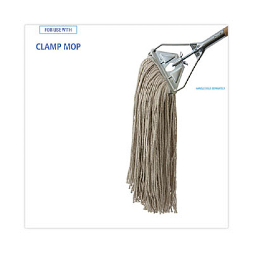 Boardwalk Mop Head, Economical Lie-Flat Head, Cotton Fiber, 32 oz, White, 12/Carton (732C)