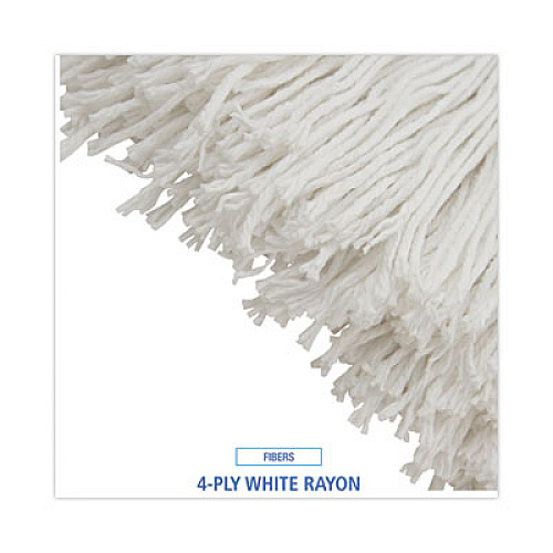 Boardwalk Mop Head, Economical Lie-Flat Head, Rayon Fiber, 32 oz, White, 12/Carton (732R)
