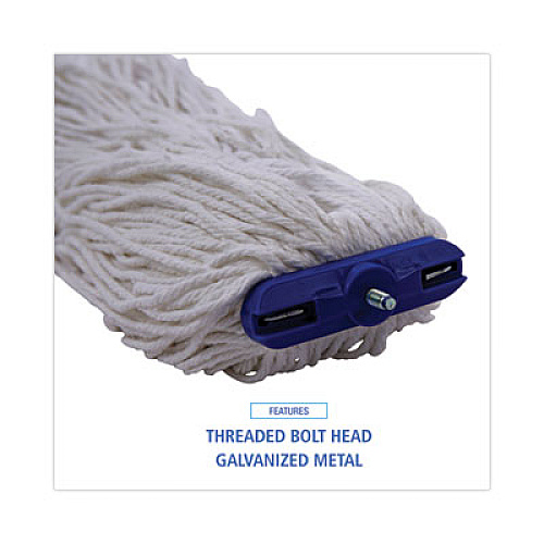 Boardwalk Mop Head, Economical Lie-Flat Head, Rayon Fiber, 32 oz, White, 12/Carton (732R)