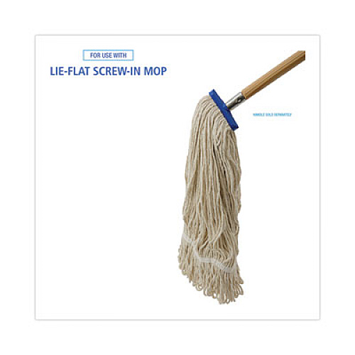 Boardwalk Mop Head, Lie-Flat Head, Cotton Fiber, 24 oz, White, 12/Carton (824C)