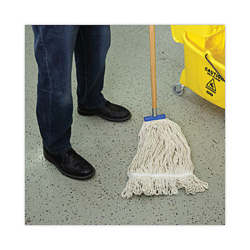 Boardwalk Mop Head, Lie-Flat Head, Cotton Fiber, 24 oz, White, 12/Carton (824C)