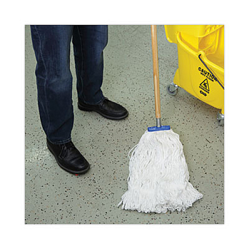 Boardwalk Mop Head, Lie-Flat Head, Rayon Fiber, 24 oz, White, 12/Carton (824R)