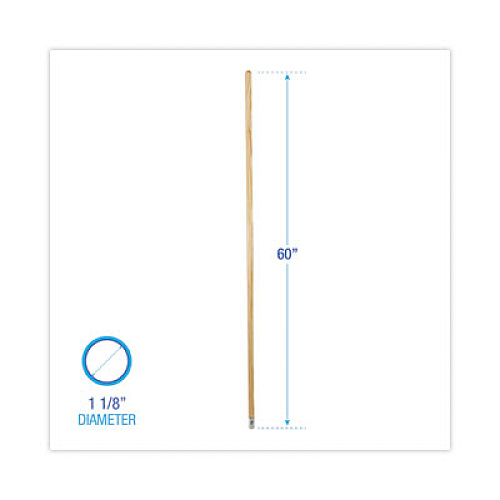 Boardwalk Lie-Flat Screw-In Mop Handle, 1.13" dia x 60", Natural (834)
