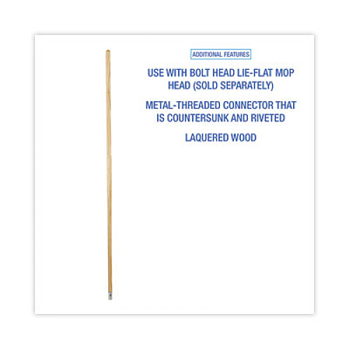 Boardwalk Lie-Flat Screw-In Mop Handle, 1.13" dia x 60", Natural (834)