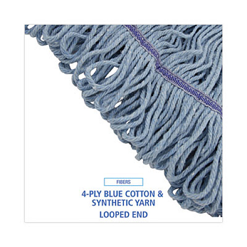 Boardwalk Mop Head, Loop-End, Cotton with Scrub Pad, Large, 12/Carton (903BL)