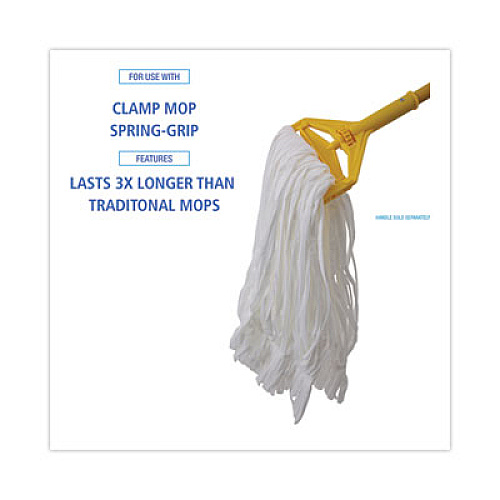 Boardwalk Mop Head, Looped, Enviro Clean With Tailband, Cotton/Synthetic, Large, White, 12/Carton (8003)