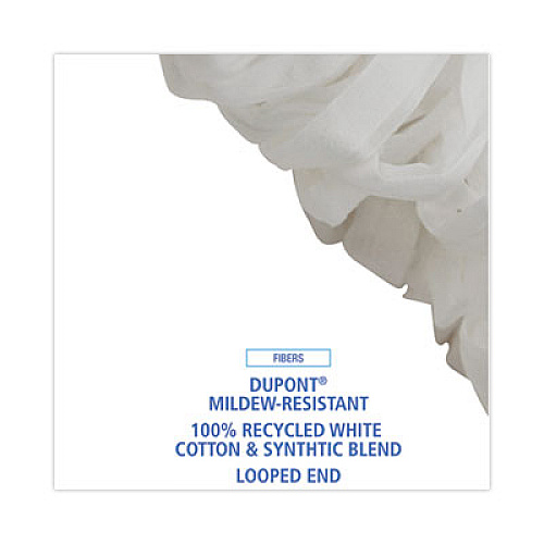Boardwalk Mop Head, Looped, Enviro Clean With Tailband, Cotton/Synthetic, Large, White, 12/Carton (8003)