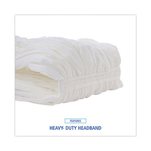 Boardwalk Mop Head, Looped, Enviro Clean With Tailband, Cotton/Synthetic, Large, White, 12/Carton (8003)