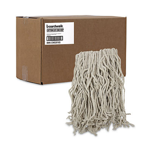 Boardwalk Mop Head, Cotton, Cut-End, White, 4-Ply, #16 Band, 12/Carton (CM02016S)