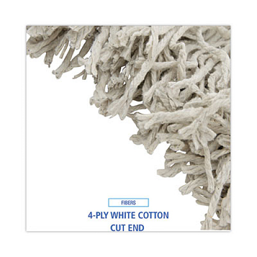 Boardwalk Cotton Mop Head, Cut-End, #32, White, 12/Carton (CM02032S)