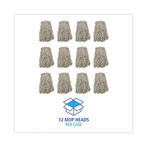 Boardwalk Cotton Mop Head, Cut-End, #32, White, 12/Carton (CM02032S)
