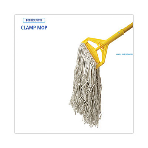 Boardwalk Banded Cotton Mop Heads, 24 oz, White, 12/Carton (CM20024)