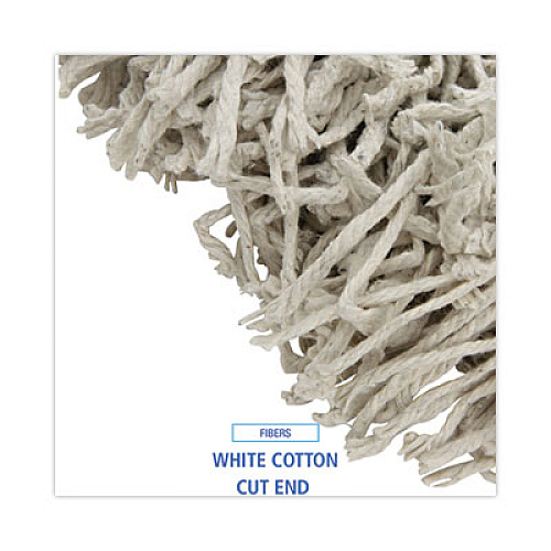 Boardwalk Banded Cotton Mop Heads, 24 oz, White, 12/Carton (CM20024)