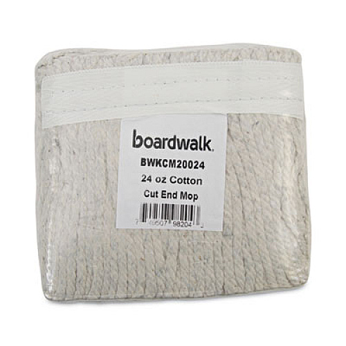 Boardwalk Banded Cotton Mop Heads, 24 oz, White, 12/Carton (CM20024)
