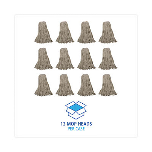 Boardwalk Mop Head, Cotton, Cut-End, White, 4-Ply, 32 oz, 12/Carton (CM20032)