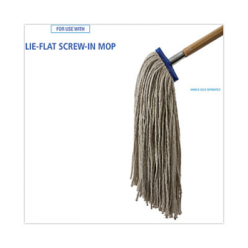 Boardwalk Mop Head, Lie-Flat Head, Cotton Fiber, 24 oz., White, 12/Carton (CM22024)