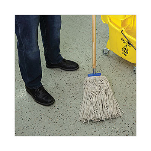 Boardwalk Mop Head, Lie-Flat Head, Cotton Fiber, 24 oz., White, 12/Carton (CM22024)