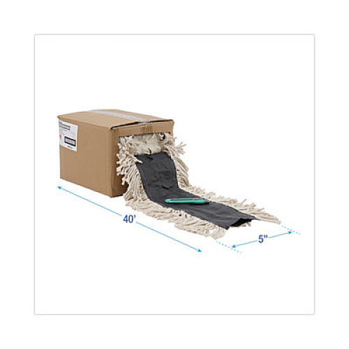 Boardwalk Flash Forty Disposable Dust Mop Heads, Cotton, 5", Natural (FF40)
