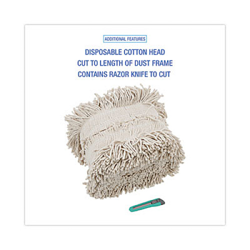 Boardwalk Flash Forty Disposable Dust Mop Heads, Cotton, 5", Natural (FF40)